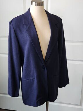 Michele New York Vintage 1990s Navy Blue Blazer Womens Size 10